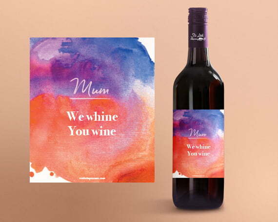 Printable wine labels, Mum wine label, last minute Mum gift, budget mum gift